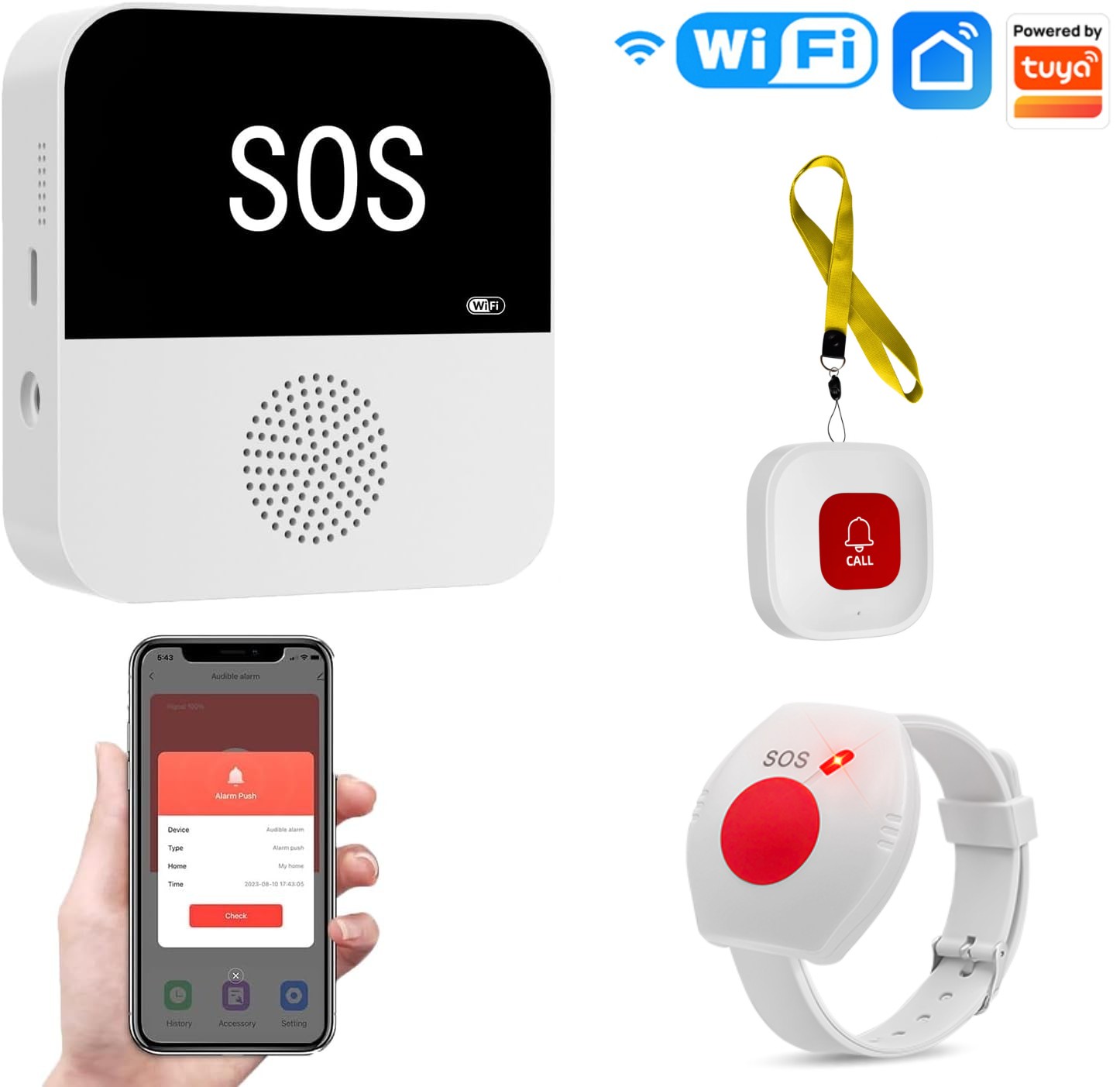 Wifi Smart Plug - Беспроводной Wi-Fi пейджер для пожилых людей,