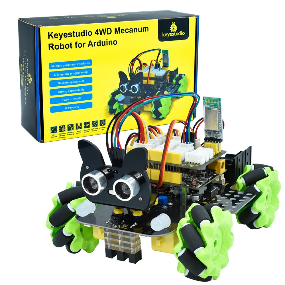 Esp32 Smart Home Kit - Робот-автомобиль Keyestudio Mecanum 4WD для Arduino,