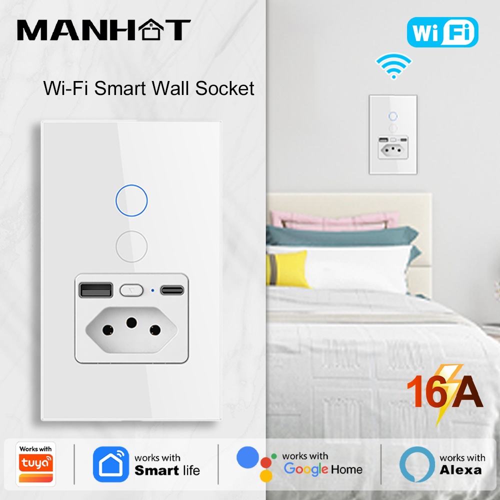 Умная розетка Manhot WiFi 16A  – обзор и цена Smart Light Switch Wifi