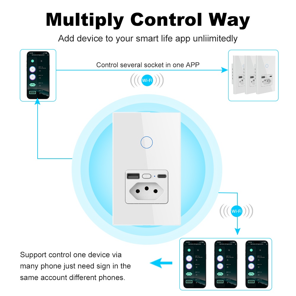 Умная розетка Manhot WiFi 16A  – обзор и цена Smart Light Switch Wifi